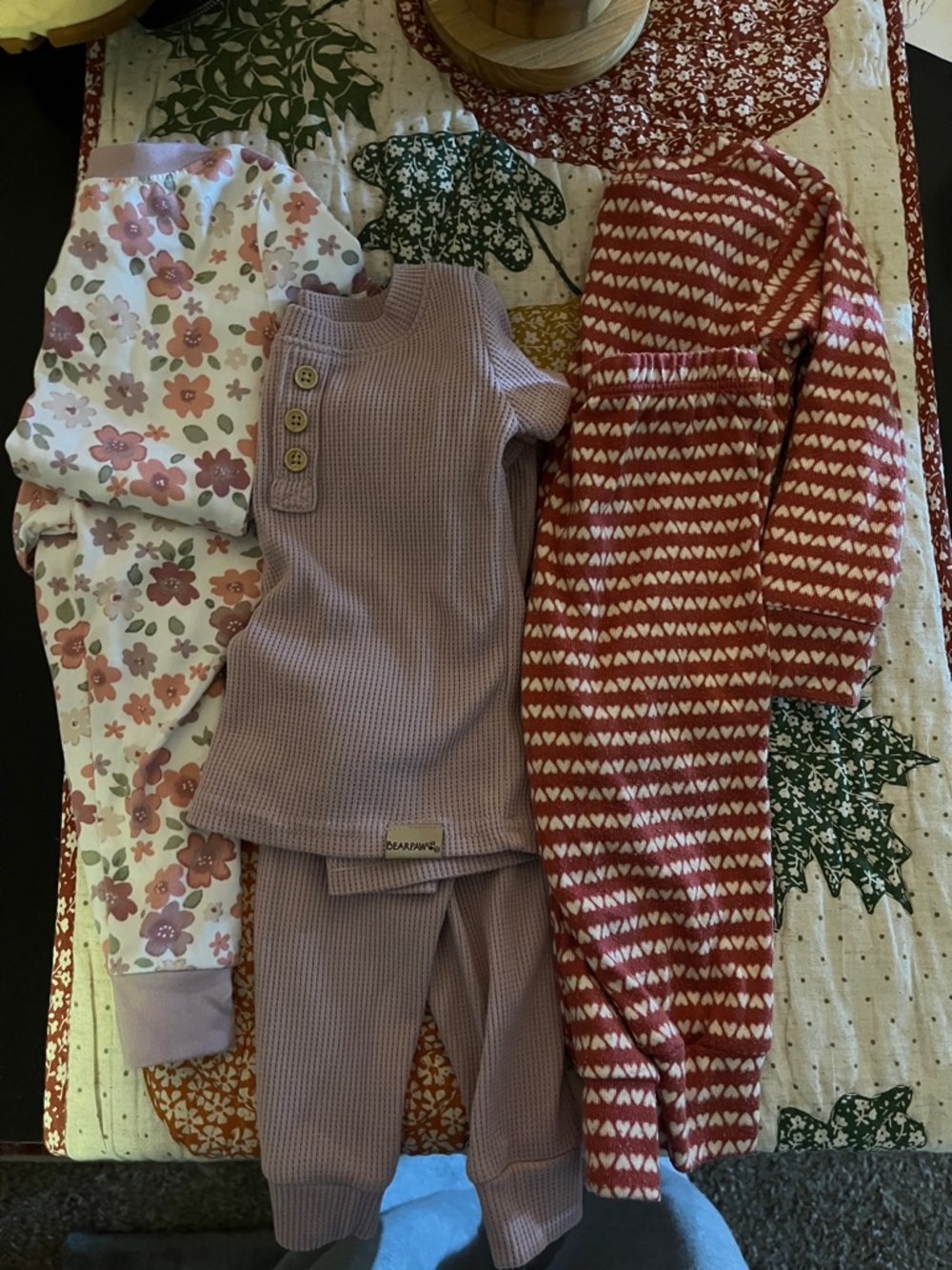 BearPaw Kids Pajama Set duo + heart sleep set - Lavender, Red, Floral